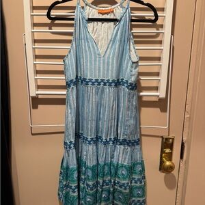 Oliphant V Neck Tiered Short Dress size Small